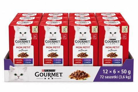 PURINA Mon Petit wołowina jagnięcina cielęcina saszetki dla kota 72x50g
