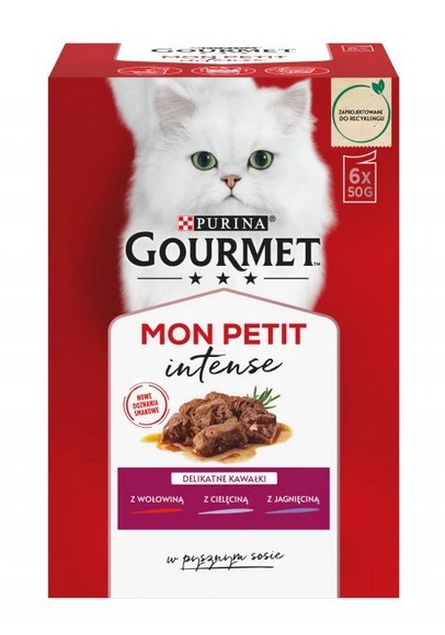 PURINA Mon Petit wołowina jagnięcina cielęcina saszetki dla kota 72x50g