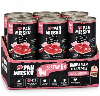 Pan Mięsko Indyk z wołowiną PUPPY 6X400 mokra karma dla szczeniąt
