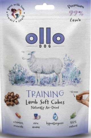 Przysmak dla psa Ollo AIR-DRIED TRAINING SOFT CUBES JAGNIĘCINA GF 80g