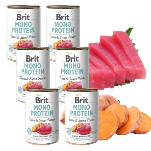 Puszki Brit Mono Protein Tuna Sweet zestaw 6x400g monobiałkowa ryba