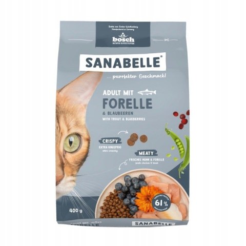 SANABELLE ADULT KOMPLETNA SUCHA KARMA DLA KOTA KOTÓW PSTRĄG 400g