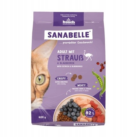 SANABELLE ADULT OSTRICH STRUŚ 400g sucha karma dla kota dorosłego