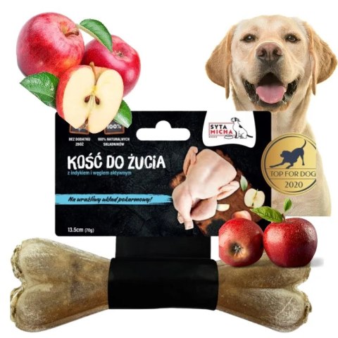 Syta Micha Kości do Żucia 5x13cm Mega Zestaw DLA WRAŻLIWYCH Z WĘGLEM