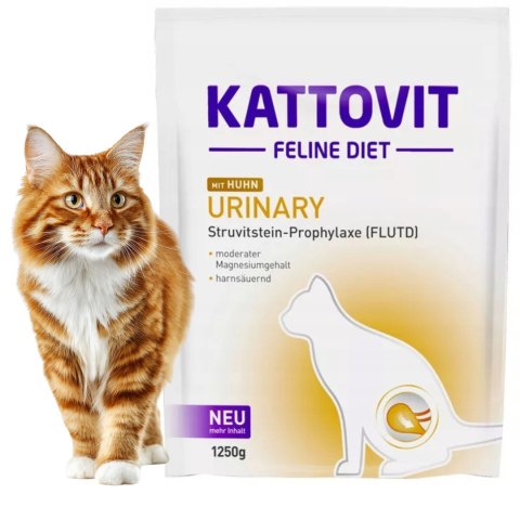 Uszkodzona - KATTOVIT DIETA URINARY SUCHA KARMA KURCZAK 1250 g DLA KOTÓW