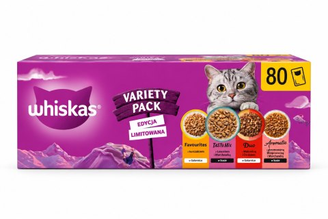 WHISKAS MEGA ZESTAW 160 SASZETEK × 85 G - 2 DUŻE BOXY