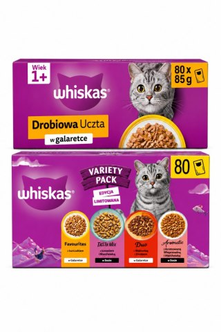 WHISKAS MEGA ZESTAW 160 SASZETEK × 85 G - 2 DUŻE BOXY