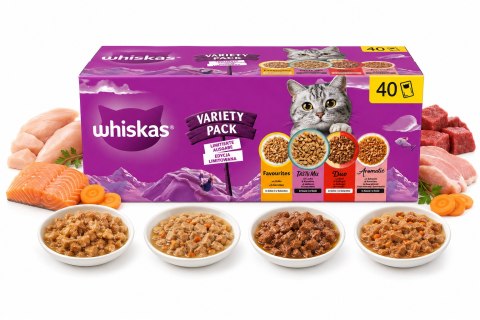 WHISKAS Variety Pack mokra karma dla kota w sosie i galaretce 160x85
