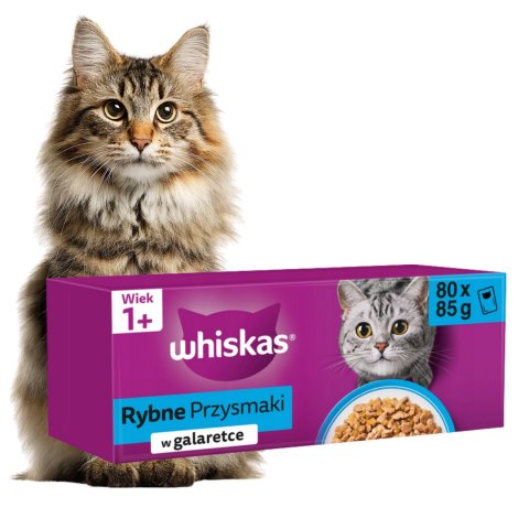 Whiskas Rybne Smaki w galaretce 160X85G DUŻY ZAPAS
