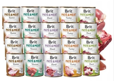 ZESTAW BRIT PATE&MEAT mix smaków 20x800 duży zapas