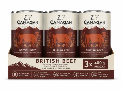 ZESTAW Canagan Beef Stew 3X400g Karma Mokra dla Psa Wołowina Bezzbożowa