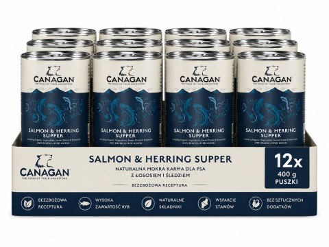 ZESTAW Canagan Salmon & Herring 12X400g Karma Mokra dla Psa Bezzbożowa