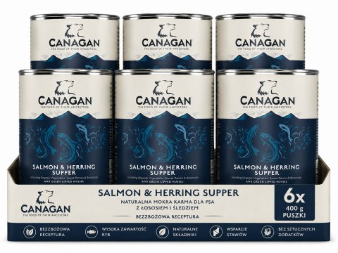 ZESTAW Canagan Salmon & Herring 6X400g Karma Mokra dla Psa Bezzbożowa