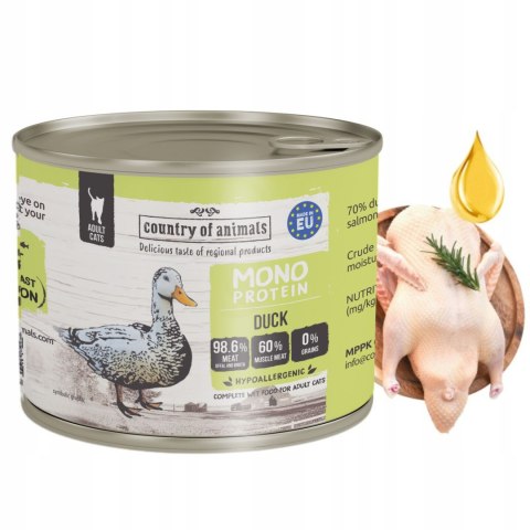 ZESTAW Country of Animals Cat Wet Food Monoprotein Duc6xk 200