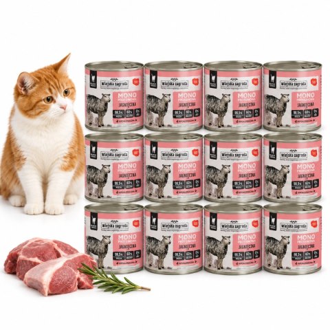 ZESTAW Country of Animals Cat Wet Food Monoprotein Lamb 12X200g
