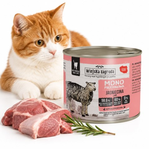 ZESTAW Country of Animals Cat Wet Food Monoprotein Lamb 12X200g