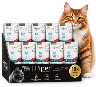 ZESTAW Dolina Noteci PIPER CAT STERILISED Tuńczyk 10X100 g KASTRAT