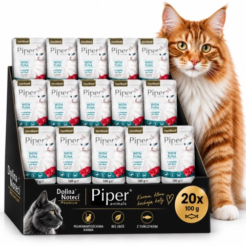 ZESTAW Dolina Noteci PIPER CAT STERILISED Tuńczyk 20X100 g KASTRAT