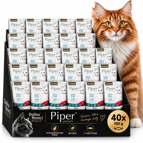 ZESTAW Dolina Noteci PIPER CAT STERILISED Tuńczyk 40X100 g KASTRAT