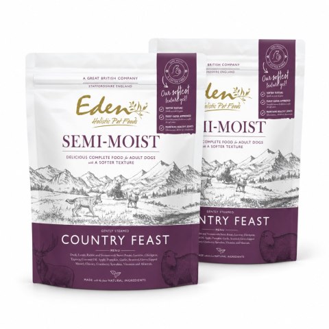 ZESTAW EDEN Country Feast 2X2 kg półwilgotna karma dla psa kaczka jagnięcina królik