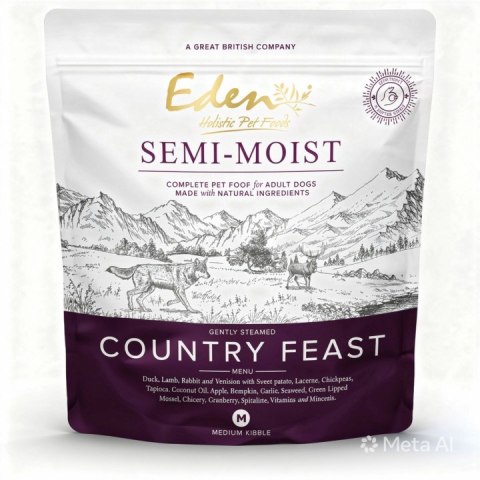 ZESTAW EDEN Country Feast 2X2 kg półwilgotna karma dla psa kaczka jagnięcina królik