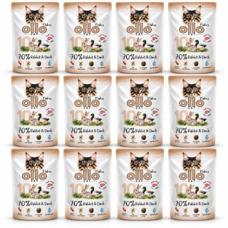 ZESTAW OLLO CAT Królik i Kaczka 85 g Nr 10 - Mokra Karma dla Kota 70% Mięsa