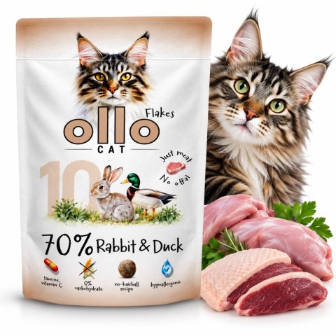ZESTAW OLLO CAT Królik i Kaczka 85 g Nr 10 - Mokra Karma dla Kota 70% Mięsa