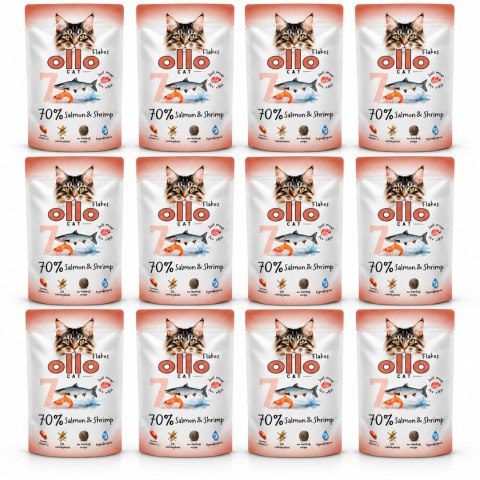 ZESTAW OLLO CAT Łosoś i Krewetki 12X85 g Nr 7 - Mokra Karma dla Kota 70% Mięsa
