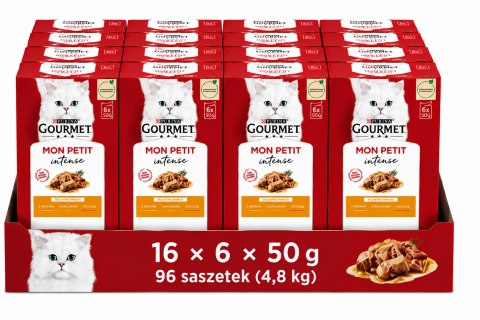 ZESTAW Purina Gourmet MON PETIT DROBIOWE SMAKI DLA KOTA 96x50g 16xkartonik