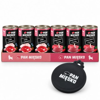 ZESTAW dla szczeniąt Pan Mięsko MIX SMAKÓW 6X400 + pokrywka
