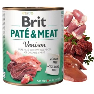 Zestaw - BRIT PATE&MEAT VENISON 12x800g bezzbożowa karma dziczyzna