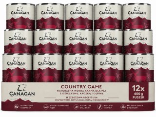 Zestaw Canagan Country Game 12X400g Karma Mokra dla Psa Dziczyzna Kaczka Gęś