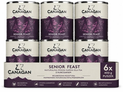 Zestaw Canagan Senior Feast 6X400g Karma Mokra dla Starszego Psa Bezzbożowa