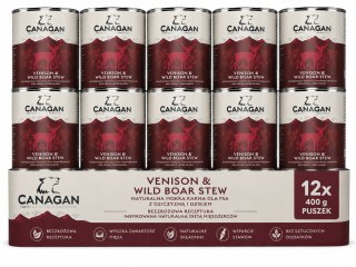 Zestaw Canagan Venison & Wild Boar 12x400g Karma Mokra dla Psa Dziczyzn