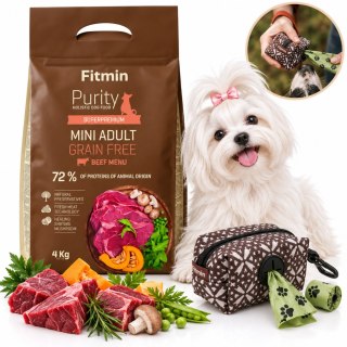 Zestaw Fitmin PURITY Adult Mini Beef 4KG karma półmiękka dla małych ras