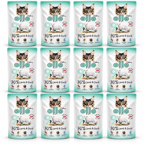 Zestaw OLLO CAT Jagnięcina i Kaczka 12x85 g Nr 9 - Mokra Karma dla Kota 70% Mięsa