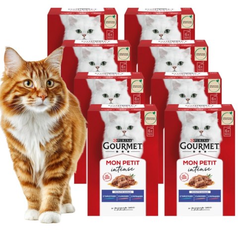 Zestaw Purina Mon Petit tuńcyk łosoś pstrąg RYBNE 48x50g mokra karma dla kota dorosłego