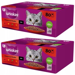 Zestaw- WHISKAS SASZETKI KARMA DLA KOTA KLASYCZNE POSIŁKI 80x85g