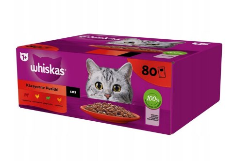 Zestaw- WHISKAS SASZETKI KARMA DLA KOTA KLASYCZNE POSIŁKI 80x85g