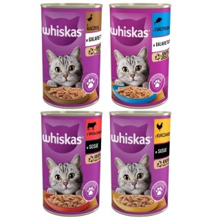 Zestaw Whiskas Mix Smaków Mokra Karma Dla Kota Adult 12x400g Puszki Whiskas