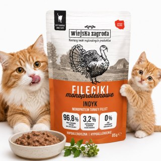 Zestaw Wiejska Zagroda Karma mokra dla kota Fileciki Indyk 12x85g