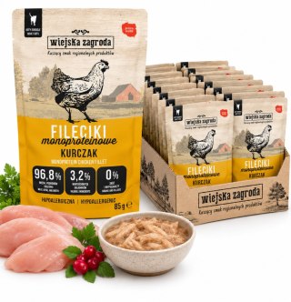 Zestaw Wiejska Zagroda Karma mokra dla kota Fileciki Kurczak 12x85g