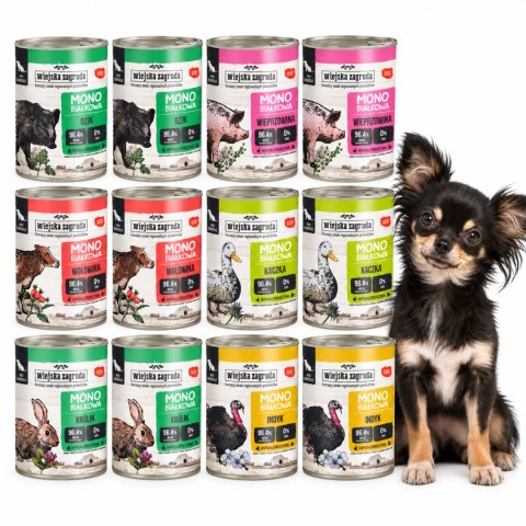 Zestaw Wiejska Zagroda Mono MIX 12X400G BEZ KURCZAKA z królikiem