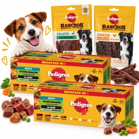 2 BOXY Pedigree Adult Mix Wybór Smaków Mokra Karma dla Psa w Sosie 80x100g