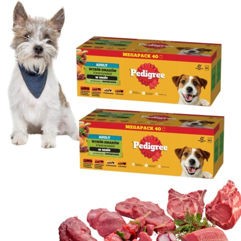 2 BOXY Pedigree Adult Mix Wybór Smaków Mokra Karma dla Psa w Sosie 80x100g