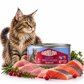 CARNILOVE CAT CAN TURKEY&SALMON 100g KOT DOROSŁY