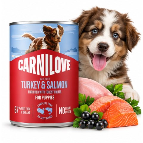 CARNILOVE mokra karma dla szczeniąt SALMON&TURKEY PUPPIES 6x400g