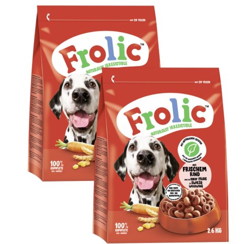 Frolic 2x2,6kg wołowina i warzywa karma sucha dla psa