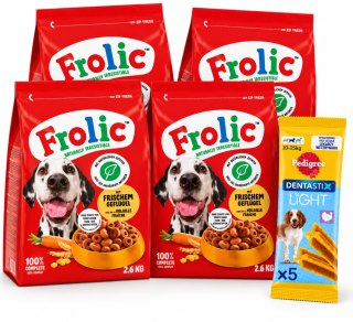 Frolic 4x2,6kg wołowina i warzywa karma sucha dla psa 10,4