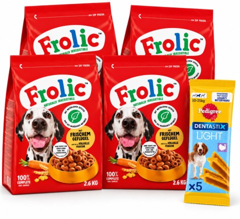 Frolic 4x2,6kg wołowina i warzywa karma sucha dla psa 10,4
